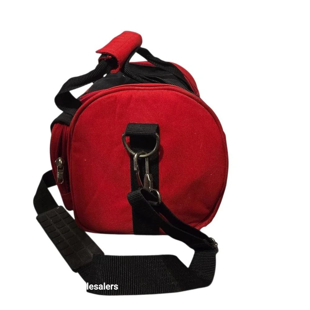 AMF Single Ball Bowling Bag Red Black Vintage Canvas Tote Shoulder Strap‎ Logo